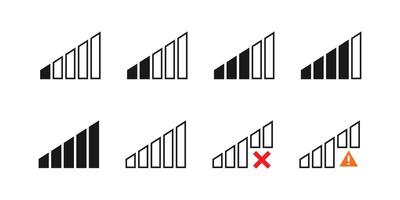 Signal set icon vector