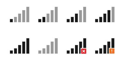 Signal set icon vector