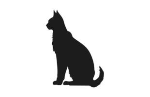 lince gato negro silueta vector gratis