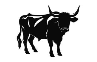 Bull black Silhouette vector free