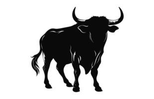 Bull black Silhouette vector free