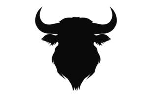 Bull Head Silhouette vector isolated on a white background