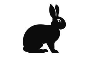 A Bunny silhouette isolated on a white background, Easter black clipart vector