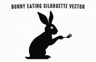 Easter Bunny Eating silhouette vector