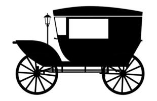 Amish buggy black Silhouette Vector isolated on a white background