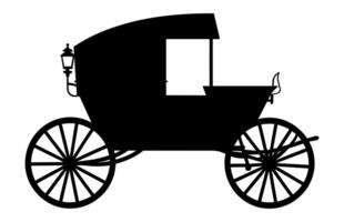 Amish buggy black Silhouette Vector isolated on a white background