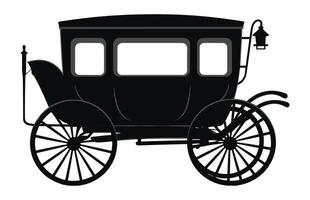 A Stagecoach Vector Silhouette isolated on a white background