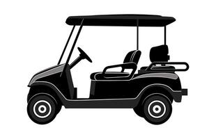 A Club Car illustration vector, Golf Cart black Silhouette isolated on a white background vector