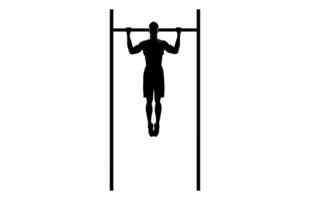 A Gymnastics on high bar black silhouette vector isolated on a white background