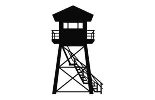 Lifeguard tower Silhouette vector, Safeguard tower silhouette Clipart vector