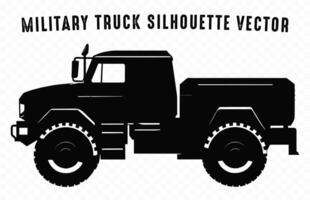 Military truck Silhouette Vector, Army force Car and vehicle black Silhouette vector