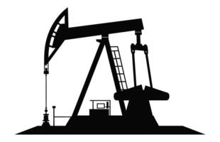 Oil pump jack silhouette Vector isolated on a white background