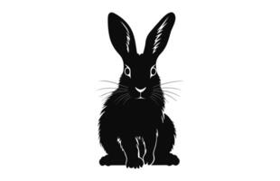 Rabbit silhouette vector isolated on a white background