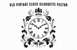 un decorativo reloj silueta vector aislado en un blanco antecedentes