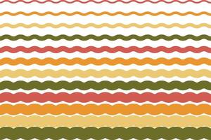 Horizontal colorful striped design. Seamless wavy retro pattern in 60s-70s style. Vintage wallpaper with striped wave texture.Vector illustration. vector