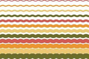 Horizontal colorful striped design. Seamless wavy retro pattern in 60s-70s style. Vintage wallpaper with striped wave texture.Vector illustration. vector