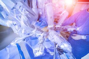 High tech surgery robot used for operating in minimally invasive surgery photo