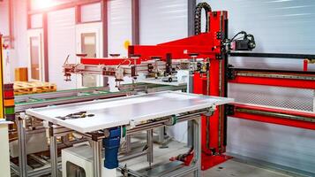 automático producción de solar paneles moderno industrial fábrica foto