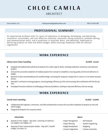 Architect Resume Template