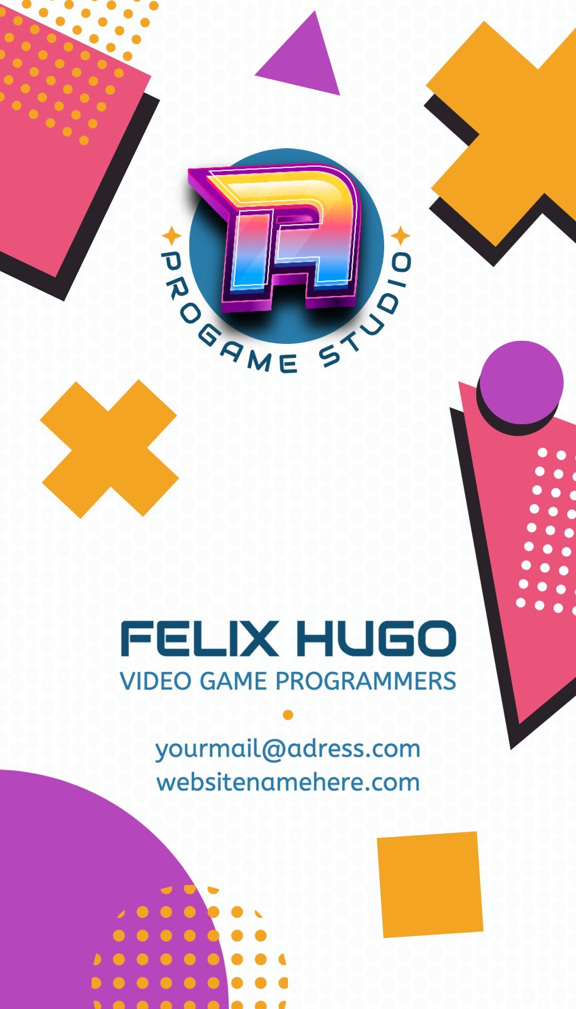 Game Developers Vertical Business Card Template