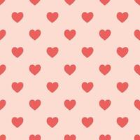 Hand drawn seamless pattern with pink hearts. Simple backdrop for textile, wrapping paper, card for St. Valentines Day. vector