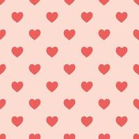 Hand drawn seamless pattern with pink hearts. Simple backdrop for textile, wrapping paper, card for St. Valentines Day. vector