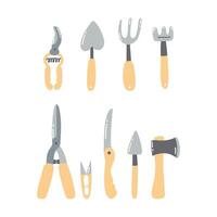 Hand drawn garden tools. Set of agricultural equipment vector