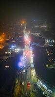 Aerial photo of the street in Harrogate, North Yorkshire.