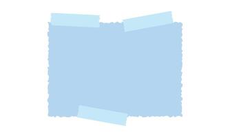 Torn paper sticky notes simple hand drawn flat style vector illustration, post-it ripped paper pieces with adhesive washi tape, notebook pages of different sizes vintage style