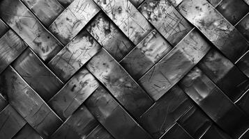 AI generated Tiled metal texture adds a contemporary touch, with reflective surfaces creating an industrial yet elegant ambiance, Ai Generated. photo