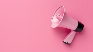 AI generated Boost your business by sharing the love Vibrant paper cup megaphone on pink backdrop. Refer a friend, Ai Generated. photo