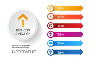 6 option direction idea Infographic template vector