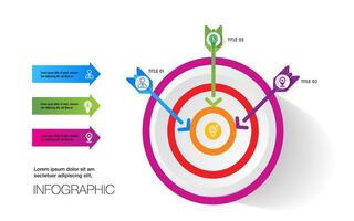 infografía modelo gráfico objetivo y magnético vector