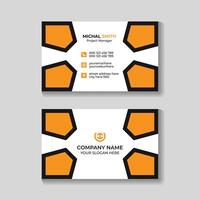 creativo moderno limpiar amarillo y negro negocio tarjeta diseño modelo vector