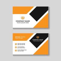 Creative modern clean yellow and black business card design template vector