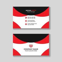 Corporate creative modern stylish clean red and black business card design template vector