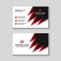 Corporate creative modern stylish clean red and black business card design template vector