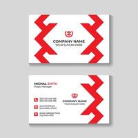 Corporate modern red and black business card design template vector