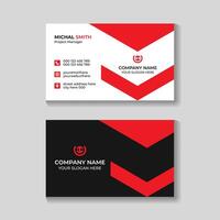 Corporate creative modern stylish clean red and black business card design template vector