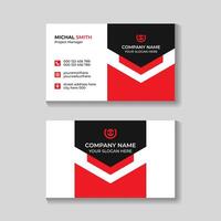 Abstract modern stylish red business card template design vector