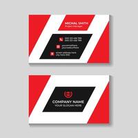 Corporate modern red and black business card design template vector