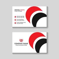 Abstract modern stylish red business card template design vector