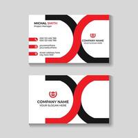 Abstract modern stylish red business card template design vector