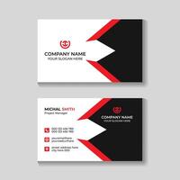 Abstract modern stylish red business card template design vector