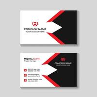 Abstract modern stylish red business card template design vector