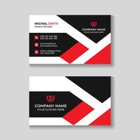 Abstract modern stylish red business card template design vector