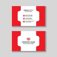 Abstract modern stylish red business card template design vector