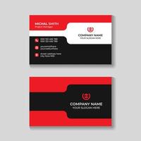 Abstract modern stylish red business card template design vector