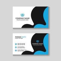 Professional modern creative blue and black business card design template vector