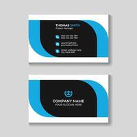 Professional modern creative blue and black business card design template vector